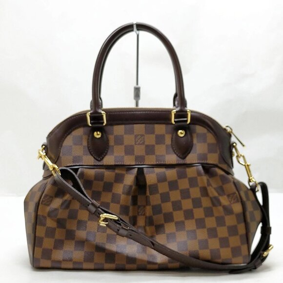 Authentic Louis Vuitton Damier Ebene Trevi PM Satchel/Shoulder Bag LC655-022326